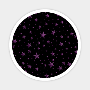 purple stars mask elegant cute star pattern starry facemask design Magnet